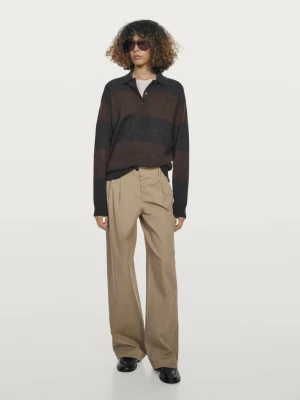 Sweter Z 100% Kaszmiru Z Kieszenią - Szary Antracytowy - - Massimo Dutti - Kobieta