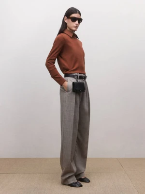 Sweter z 100% wełny z okrągłym dekoltem rudy - Kobieta - - MANGO