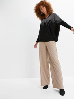 Cienki sweter z aplikacją ze sztrasów bonprix