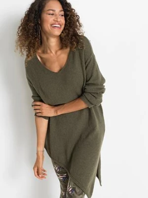 Sweter z asymetryczną linią dołu bonprix