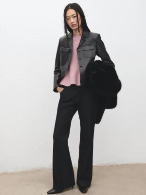 Sweter z baskinką i krótkimi rękawami pastelowy róż - Kobieta - - MANGO