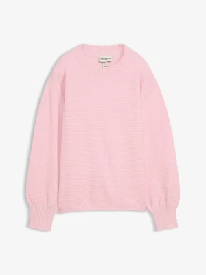 Sweter z bawełną BonPrix różowy