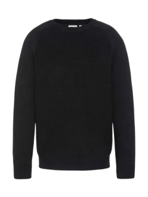 Sweter z bawełny w prążki - Tons: Czarny Schott NYC