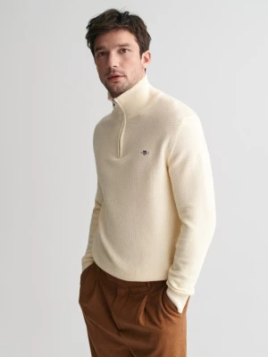 Sweter Z Bawełny Z Mikro Teksturą Half-Zip GANT
