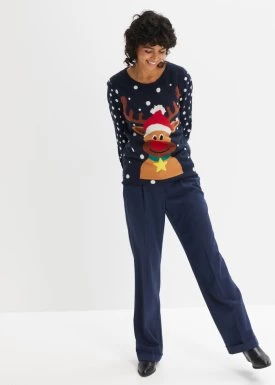 Sweter z bożonarodzeniowym motywem bonprix