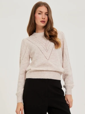 Zdjęcie produktu Sweter z bufiastymi rękawami beżowy Moodo