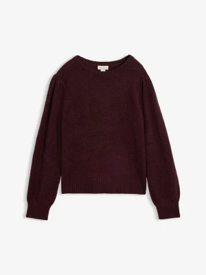 Sweter z bufiastymi rękawami BonPrix czerwony
