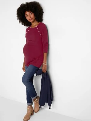 Sweter z cienkiej dzianiny 2 w 1 na okres ciąży i podczas karmienia piersią z cienkiej dzianiny bonprix