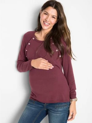 Sweter z cienkiej dzianiny 2 w 1 na okres ciąży i podczas karmienia piersią z cienkiej dzianiny bonprix