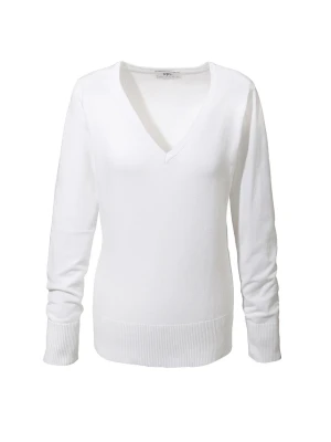 Sweter z cienkiej dzianiny BonPrix biały