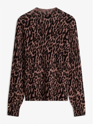 Sweter z cienkiej dzianiny BonPrix brązowy