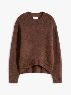 Sweter z cienkiej dzianiny o kroju oversize BonPrix brązowy