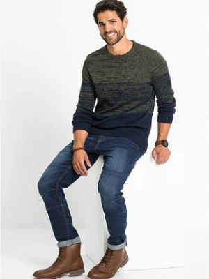 Sweter z cienkiej dzianiny w wygodnym fasonie, z bawełną bonprix