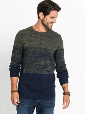 Sweter z cienkiej dzianiny w wygodnym fasonie, z bawełną bonprix