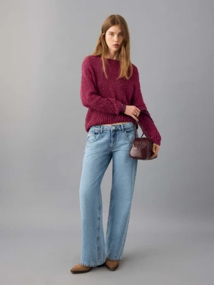 Sweter z cienkiej dzianiny wiśniowy - Teen - - MANGO TEEN