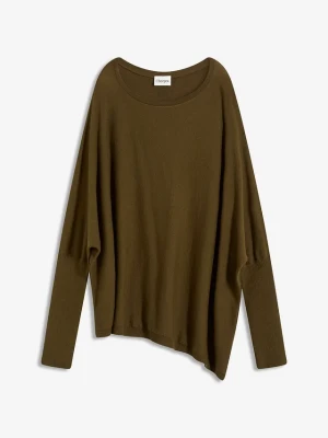 Sweter z cienkiej dzianiny z delikatnej mieszanki wiskozy BonPrix zielony