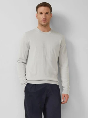 Sweter z cienkiej dzianiny z domieszką bawełny s.Oliver kremowy