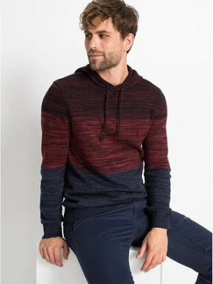 Sweter z cienkiej dzianiny z kapturem o kroju regular fit bonprix