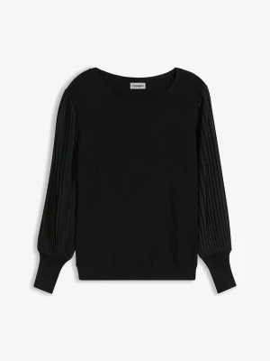 Sweter z cienkiej dzianiny z lejącej mieszanki wiskozy BonPrix czarny