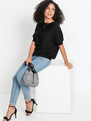 Sweter z cienkiej dzianiny z mieszanki bawełny bonprix