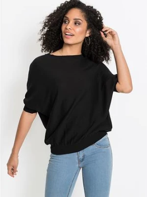Sweter z cienkiej dzianiny z mieszanki bawełny bonprix