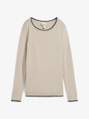 Sweter z cienkiej dzianiny z mieszanki bawełny BonPrix szary