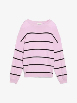 Sweter z cienkiej dzianiny z mieszanki wiskozy BonPrix fioletowy