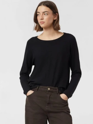 Sweter z cienkiej dzianiny z ozdobnymi guzikami comma czarny