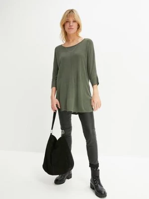 Sweter z cienkiej dzianiny z rękawami 3/4 bonprix