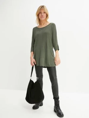 Sweter z cienkiej dzianiny z rękawami 3/4 bonprix