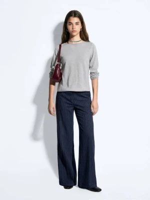 Sweter z cienkiej dzianiny z rozcięciami średni szary - Teen - - MANGO TEEN
