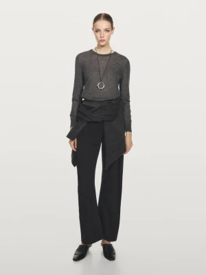 Sweter Z Cienkiej Dzianiny Ze 100% Kaszmiru - Szary Antracytowy - - Massimo Dutti - Kobieta