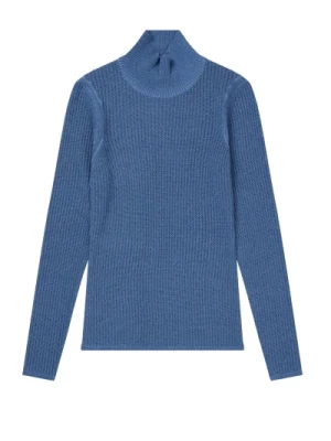 Sweter z cienkimi ściągaczami i strukturalnym detalem Munthe