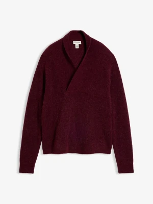 Sweter z ciepłej mieszanki alpaki BonPrix czerwony
