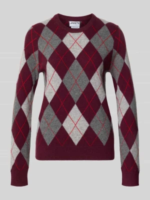 sweter z czystego kaszmiru o kroju regular fit Jake*s Ciemnoszary melanż