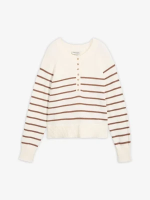 Sweter z czystej bawełny BonPrix biały