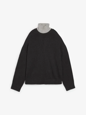 Sweter z czystej bawełny BonPrix szary