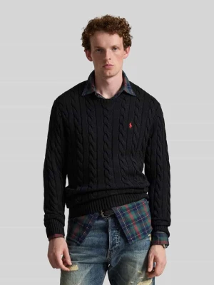 sweter z czystej bawełny, krój regular fit Polo Ralph Lauren czarny