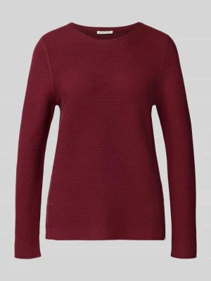 sweter z czystej bawełny, krój regular fit Tom Tailor Bordowy