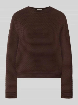 sweter z czystej bawełny, krój regular fit Tom Tailor Ciemnobrązowy