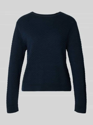 sweter z czystej bawełny, krój regular fit Tom Tailor Granatowy