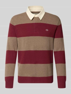 sweter z czystej bawełny o kroju regular fit Gant Bordowy