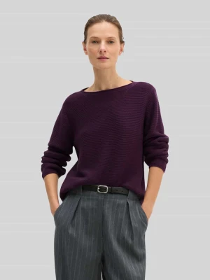 sweter z czystej bawełny o kroju regular fit Marc O'Polo Śliwkowy