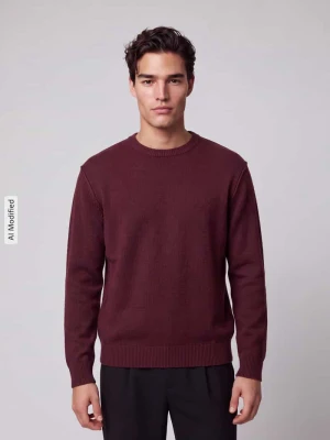 sweter z czystej bawełny o kroju regular fit Only & Sons Bordowy