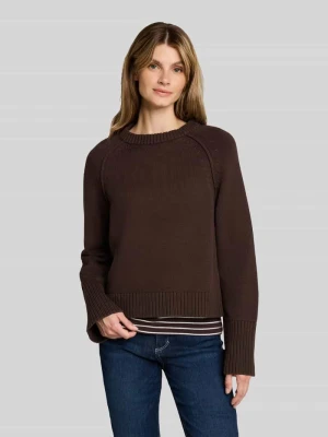 sweter z czystej bawełny o kroju regular fit Tom Tailor Ciemnobrązowy