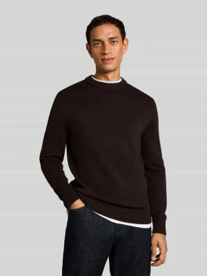 sweter z czystej bawełny o kroju regular fit Tom Tailor Ciemnobrązowy