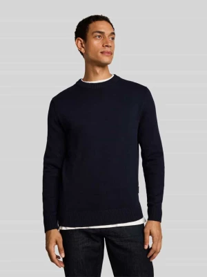 sweter z czystej bawełny o kroju regular fit Tom Tailor Ciemnoniebieski