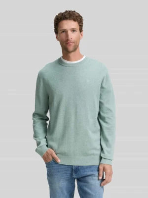 sweter z czystej bawełny o kroju regular fit Tom Tailor Miętowy melanż