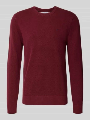 sweter z czystej bawełny o kroju regular fit Tommy Hilfiger Bordowy