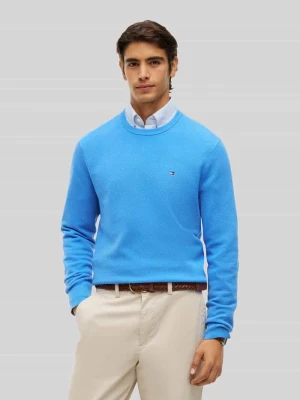 sweter z czystej bawełny o kroju regular fit Tommy Hilfiger Królewski niebieski